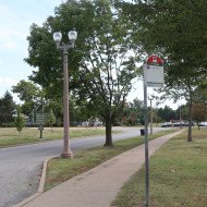 MetroBus stop #9529 Grand at History Museum southbound